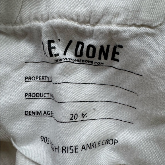 RE/DONE 90s High Rise Ankle Crop Jeans vintage white 27 - Picture 7 of 10